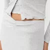 Falda semi larga fruncida Grey