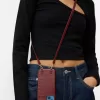 Funda iPhone efecto piel con cordón Burgundy
