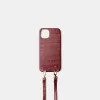 Funda iPhone efecto piel con cordón Burgundy