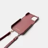 Funda iPhone efecto piel con cordón Burgundy