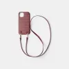 Funda iPhone efecto piel con cordón Burgundy