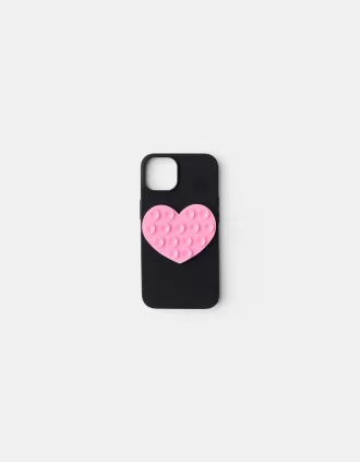 Funda para celular con ventosa corazón Pink