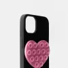 Funda para celular con ventosa corazón Pink
