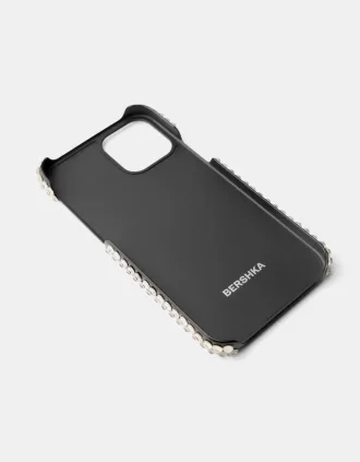 Funda para iPhone adornada con strass Black
