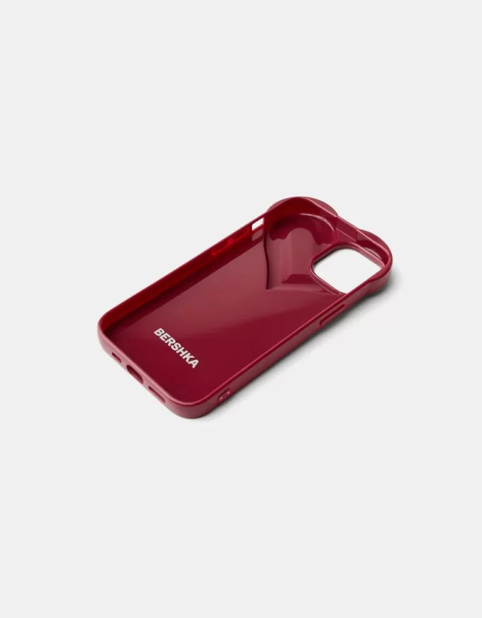 Funda para iPhone con forma de corazón Burgundy