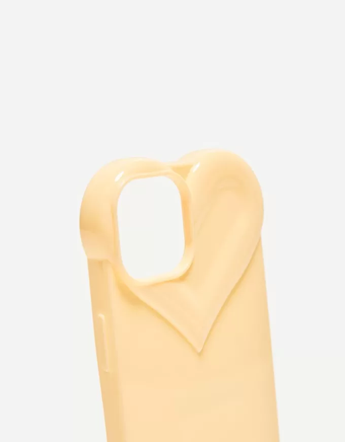 Funda para iPhone con forma de corazón Beige