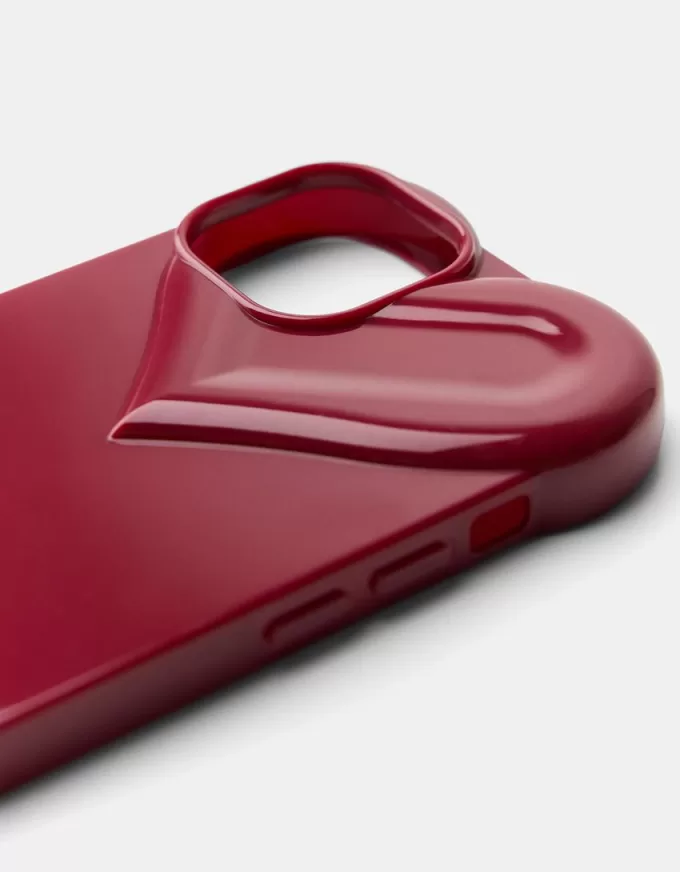 Funda para iPhone con forma de corazón Burgundy