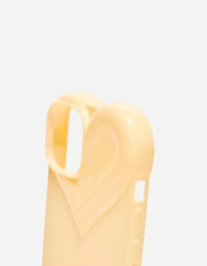 Funda para iPhone con forma de corazón Beige
