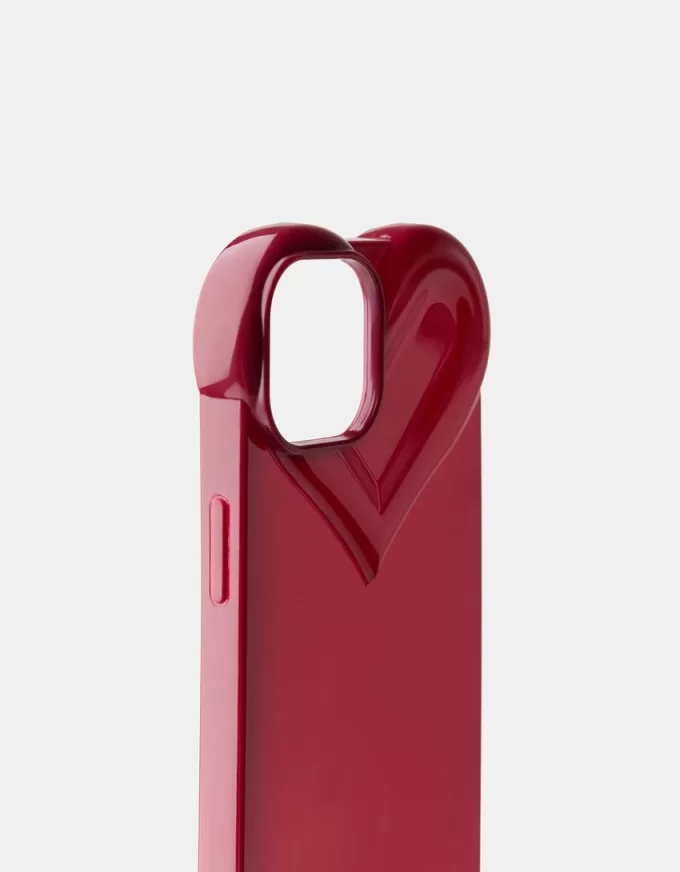 Funda para iPhone con forma de corazón Burgundy