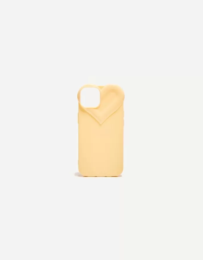 Funda para iPhone con forma de corazón Beige