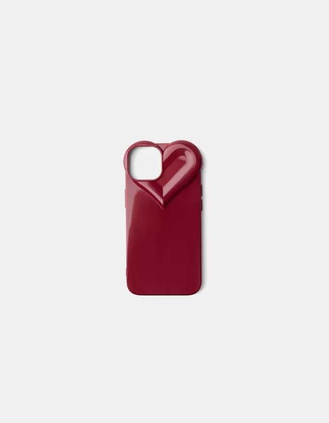 Funda para iPhone con forma de corazón Burgundy