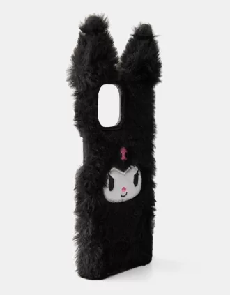 Funda para iPhone con material de sudadera Kuromi Black
