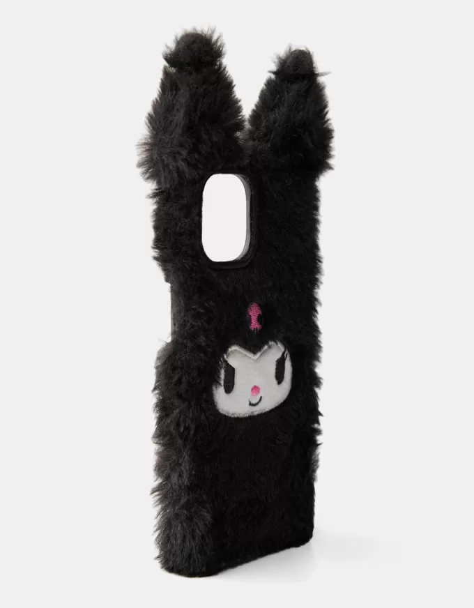 Funda para iPhone con material de sudadera Kuromi Black