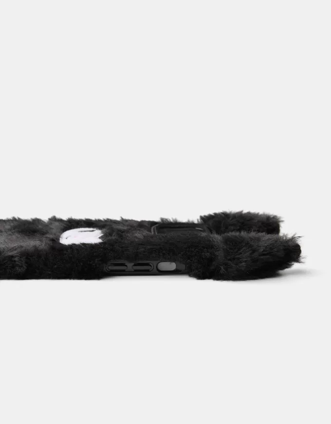 Funda para iPhone con material de sudadera Kuromi Black