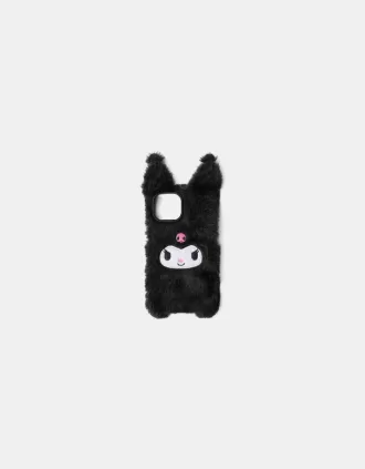 Funda para iPhone con material de sudadera Kuromi Black