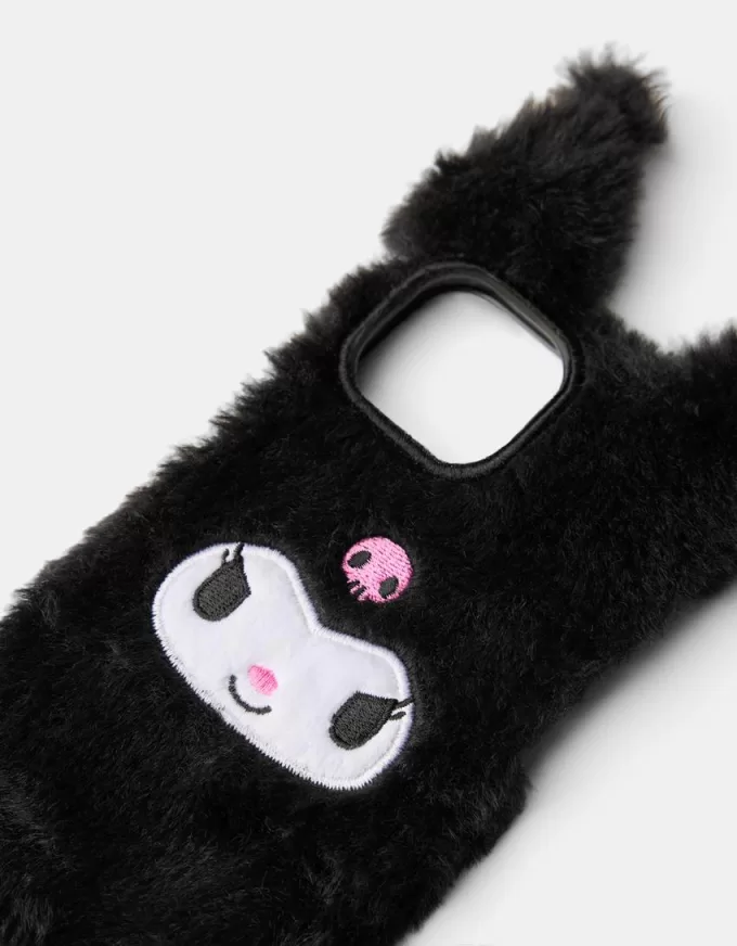 Funda para iPhone con material de sudadera Kuromi Black