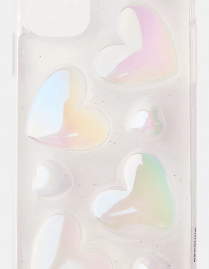 Funda para iPhone corazón iridiscente Multicolored