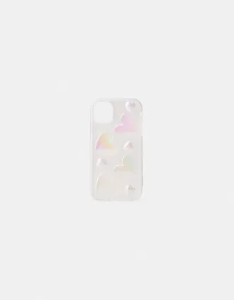 Funda para iPhone corazón iridiscente Multicolored