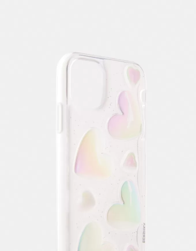 Funda para iPhone corazón iridiscente Multicolored