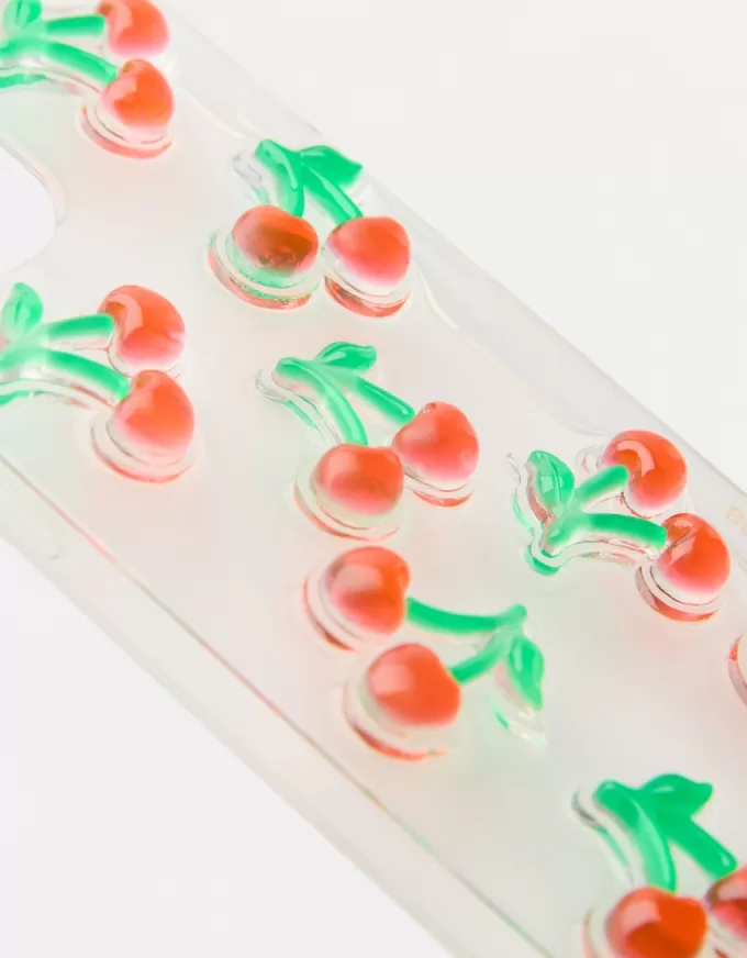 Funda para móvil cereza en relieve Red