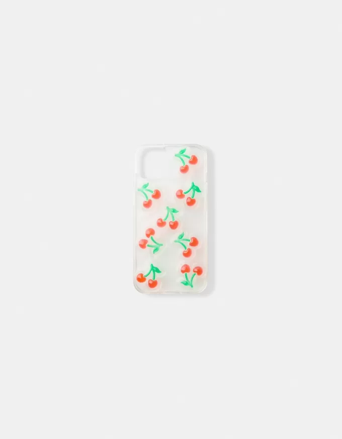 Funda para móvil cereza en relieve Red