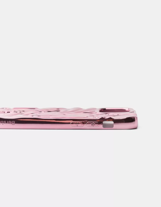 Funda para móvil metalizada con estampado de mariposas Pink Funda para móvil metalizada con estampado de mariposas Pink