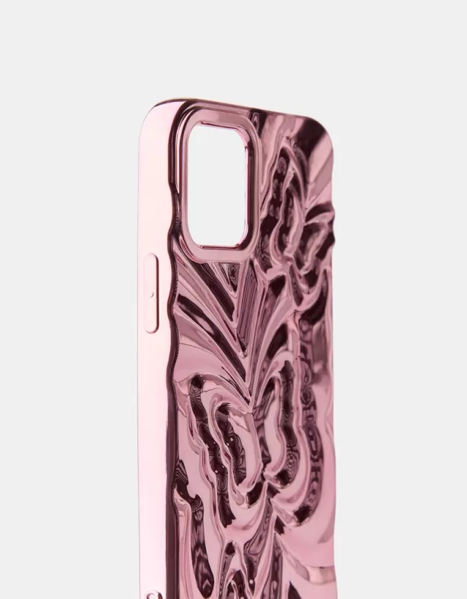 Funda para móvil metalizada con estampado de mariposas Pink Funda para móvil metalizada con estampado de mariposas Pink