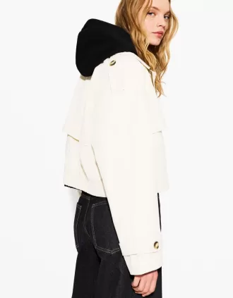 Gabardina corta Cream