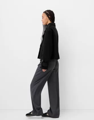 Gabardina corta suave Black