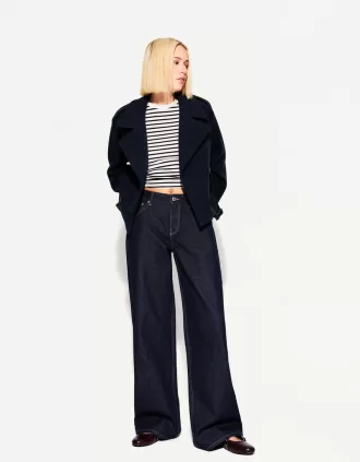 Gabardina corta suave Navy