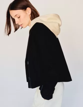 Gabardina corta suave Black