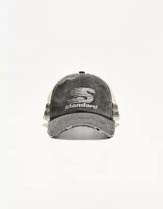 Gorra de camionero rota Black