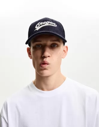 Gorra deportiva de pana bordada Navy