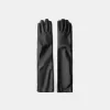Guantes largos efecto piel Black