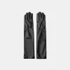 Guantes largos efecto piel Black