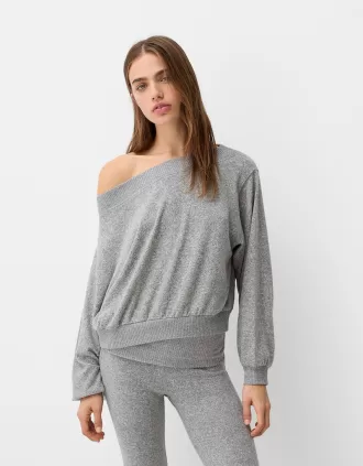 Jersey asimétrico tacto suave Grey