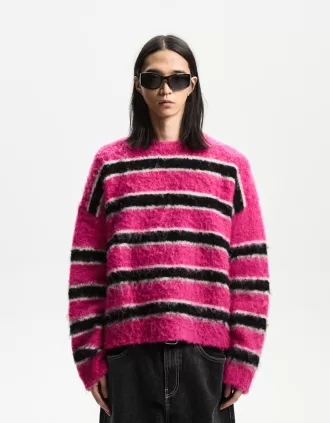 Jersey boxy de rayas Pink