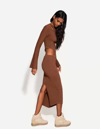 Jersey con aberturas asimétricas Brown