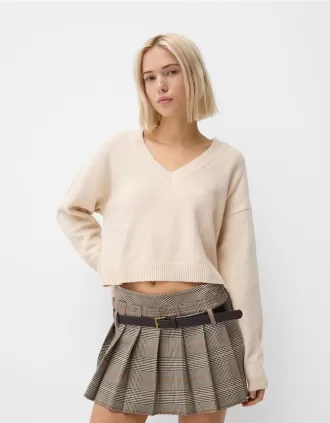 Jersey corto con cuello en V Sand