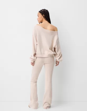Jersey cuello asimétrico tacto suave Pink