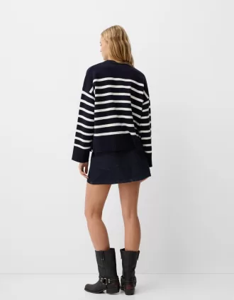 Jersey cuello redondo tacto suave Dark blue