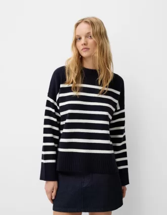 Jersey cuello redondo tacto suave Dark blue