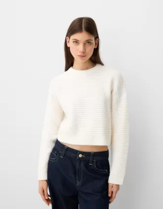 Jersey de espiga Cream