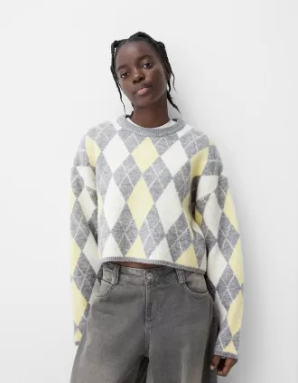 Jersey de rombos en jacquard Yellow