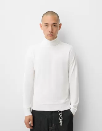 Jersey punto cuello alto White