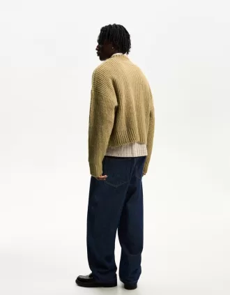 Jersey tejido textura bordado Green