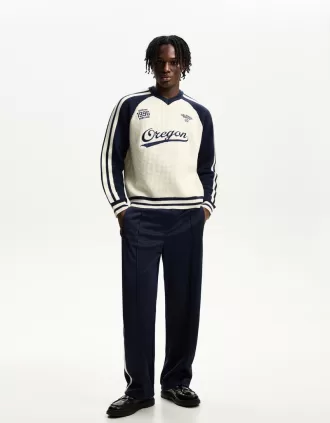 Jersey textura estampado deportivo retro Off white