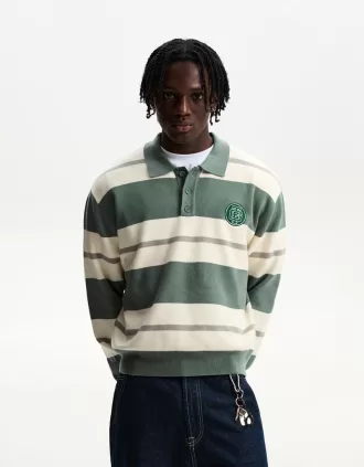 Jersey tipo polo a rayas Green