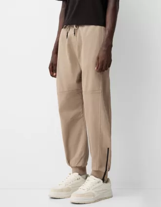 Joggers con cremalleras Camel