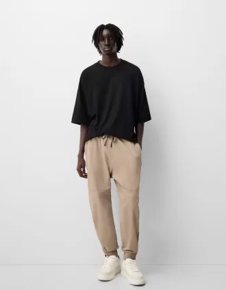 Joggers con cremalleras Camel